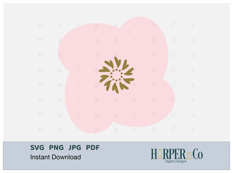 Pink Flower 5 SVG PNG Cut EPS File SVG HarperNCo 