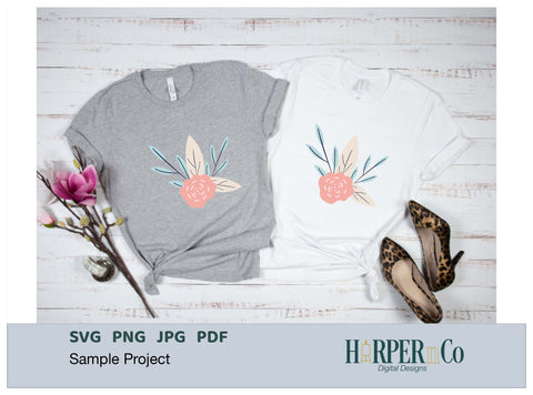 Pink Flower 7 SVG PNG Cut EPS File SVG HarperNCo 