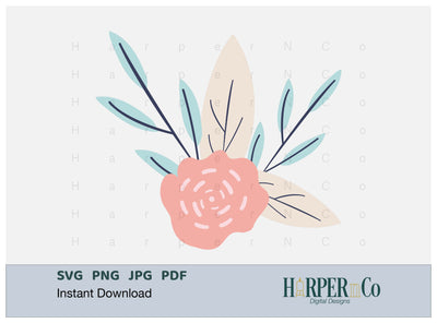 Pink Flower 7 SVG PNG Cut EPS File SVG HarperNCo 