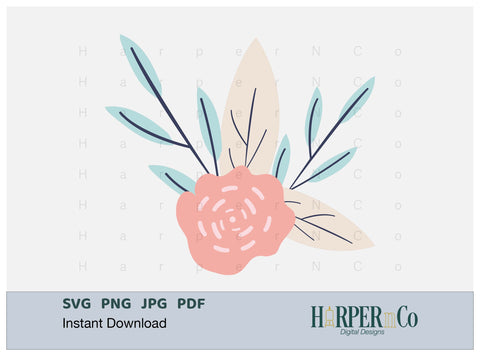 Pink Flower 7 SVG PNG Cut EPS File SVG HarperNCo 