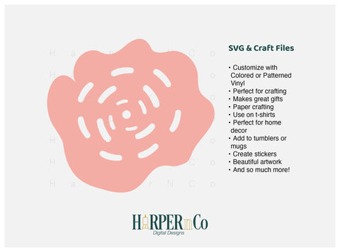 Pink Flower 8 SVG PNG Cut EPS File SVG HarperNCo 