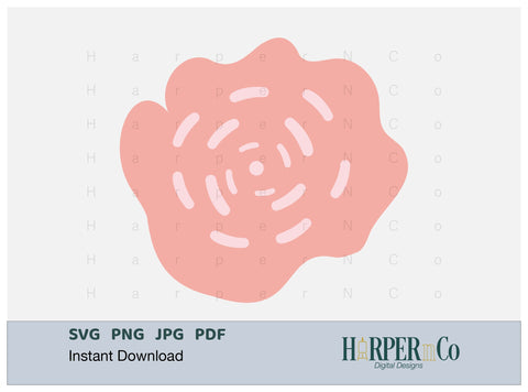 Pink Flower 9 SVG PNG Cut EPS File SVG HarperNCo 