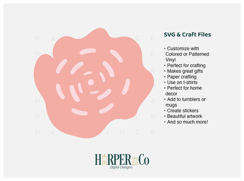 Pink Flower 9 SVG PNG Cut EPS File SVG HarperNCo 
