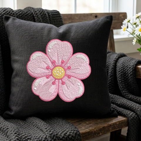 Pink Flower Embroidery Design – Cute Floral Blossom Spring Machine Embroidery File, 9 Sizes Embroidery/Applique DESIGNS PatternFeed8 