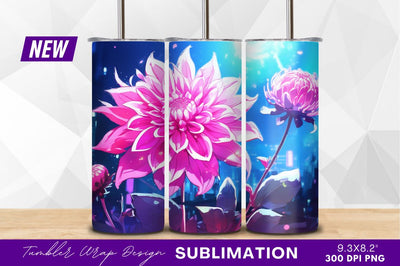 Pink flowers blooming in a cityscape tumbler png Sublimation Regulrcrative 