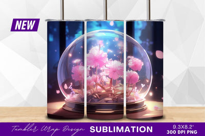 Pink flowers in a tumbler png image Sublimation Regulrcrative 