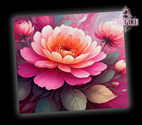 Pink Flowers Tumbler Wrap, Flower Swirls PNG, 20oz Sublimation Design, Floral Drinkware, Girly Tumbler Wrap, Spring Flowers Decor, Vibrant Pink Tumbler Sublimation SvggirlplusArt 