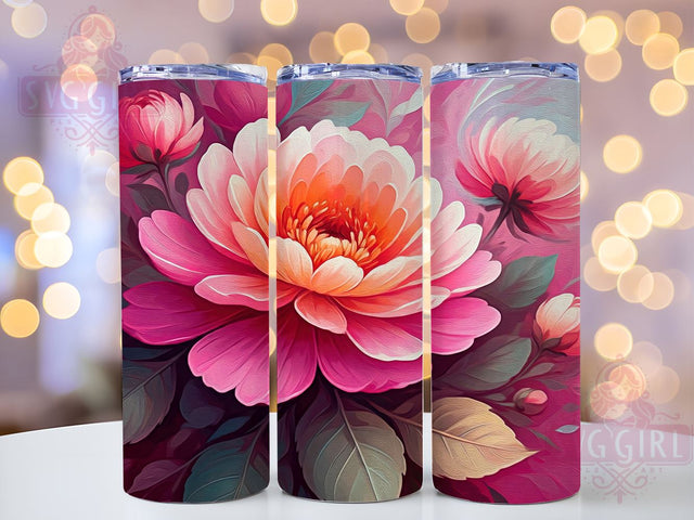 Pink Flowers Tumbler Wrap, Flower Swirls PNG, 20oz Sublimation Design, Floral Drinkware, Girly Tumbler Wrap, Spring Flowers Decor, Vibrant Pink Tumbler Sublimation SvggirlplusArt 