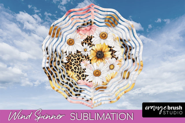 Pink Flowers Wind Spinner - Summer Wind Spinner Sublimation Sublimation OrangeBrushStudio 