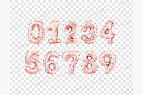 Pink Foil Balloons Alphabet Clipart | Letters PNG Bundle SVG GlamArtZhanna 