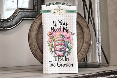 Pink Garden Gnomes Sublimation Kitchen Towel Designs Sublimation Ewe-N-Me Designs 