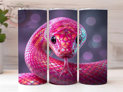 Pink Gem Snake 20oz Tumbler, Snake Motif, Pink Theme, Gemstone Style, Luxury Aesthetic, Whimsical Charm, Skinny Tumbler, Sublimation PNG Sublimation Lara' s Designs 