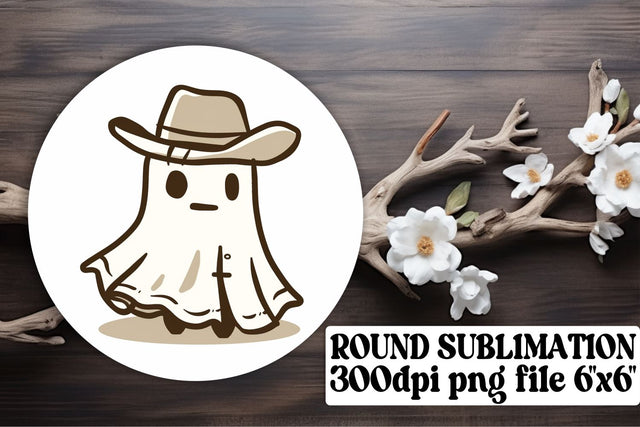 Pink Ghost Halloween Round Design Keychain Sublimation Sublimation afrosvg 