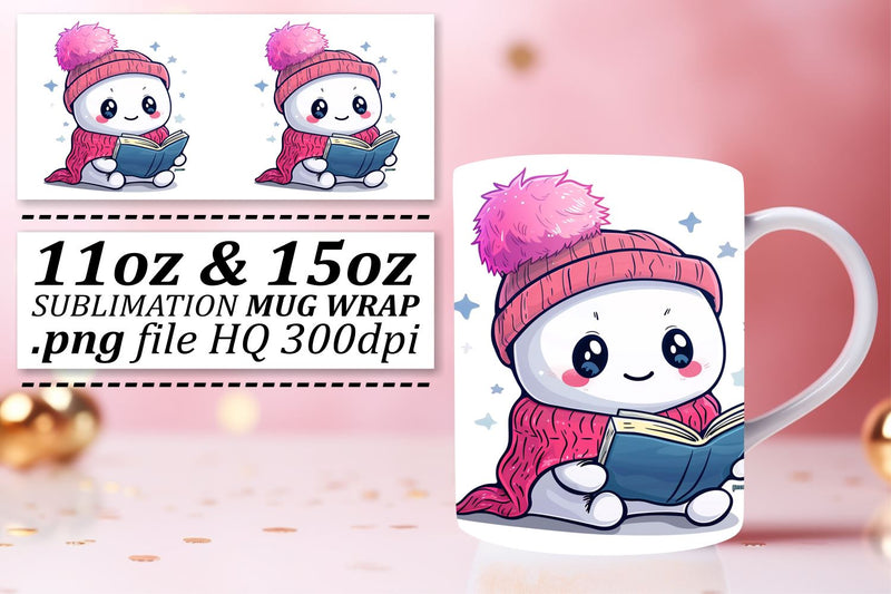 Pink Ghosts Halloween Mug Wrap Sublimation 11oz 15oz Sublimation afrosvg 