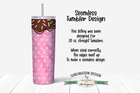 Pink Gingerbread with Chocolate Drip Seamless 20 oz Sublimation Tumbler Design Sublimation Ewe-N-Me Designs 