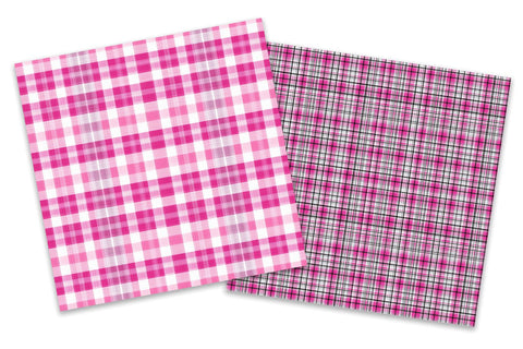 Pink Gingham Digital Paper Pack Sublimation BijouBay 