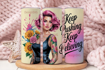 Pink Glam Sunflower Tumbler Wrap Sublimation DesignSVG 