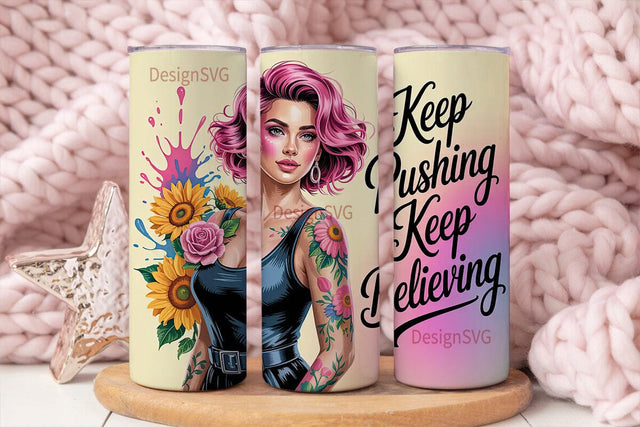 Pink Glam Sunflower Tumbler Wrap Sublimation DesignSVG 