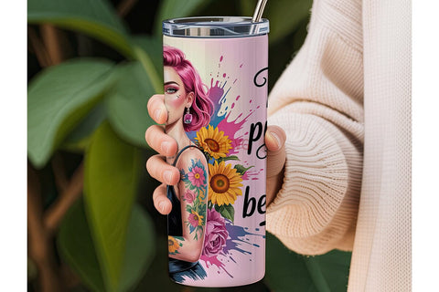 Pink Glam Sunflower Tumbler Wrap Sublimation DesignSVG 