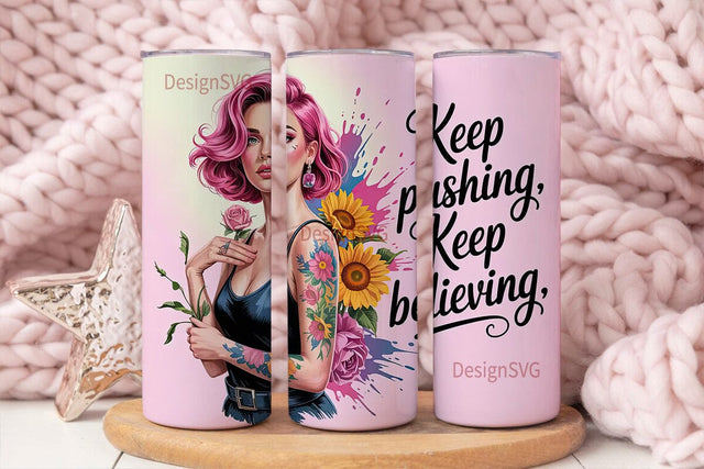 Pink Glam Sunflower Tumbler Wrap Sublimation DesignSVG 