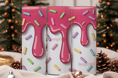 Pink Glaze & Sprinkles 20oz Tumbler Wrap Sublimation DesignSVG 