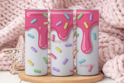 Pink Glaze & Sprinkles 20oz Tumbler Wrap Sublimation DesignSVG 