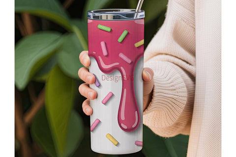 Pink Glaze & Sprinkles 20oz Tumbler Wrap Sublimation DesignSVG 