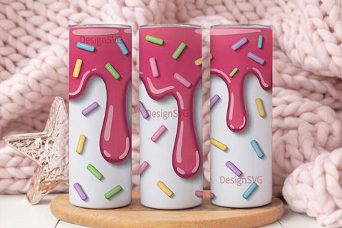 Pink Glaze & Sprinkles 20oz Tumbler Wrap Sublimation DesignSVG 