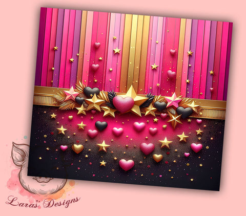 Pink Glitter Bling Tumbler Wrap, Pink Glitter Tumbler, 20oz Wrap, Sublimation Design, Sparkly Drinkware, Glitter Cup, Bling Tumbler, Girly Decor Sublimation Lara' s Designs 