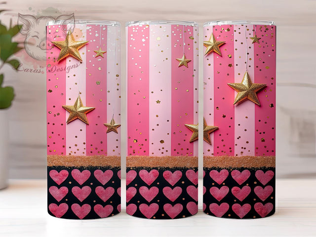 Pink Glitter Bling Tumbler Wrap, Pink Glitter Tumbler, 20oz Wrap, Sublimation Design, Sparkly Drinkware, Glitter Cup, Bling Tumbler, Girly Decor Sublimation Lara' s Designs 