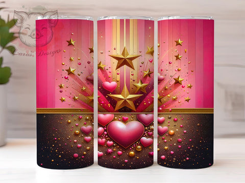 Pink Glitter Bling Tumbler Wrap, Pink Glitter Tumbler, 20oz Wrap, Sublimation Design, Sparkly Drinkware, Glitter Cup, Bling Tumbler, Girly Decor Sublimation Lara' s Designs 