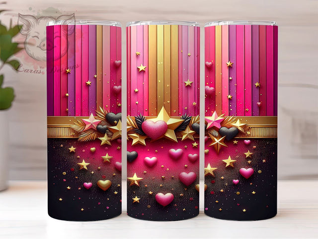 Pink Glitter Bling Tumbler Wrap, Pink Glitter Tumbler, 20oz Wrap, Sublimation Design, Sparkly Drinkware, Glitter Cup, Bling Tumbler, Girly Decor Sublimation Lara' s Designs 