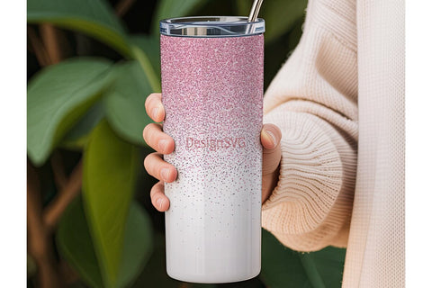 Pink Glitter Confetti 20oz Tumbler Wrap Sublimation DesignSVG 