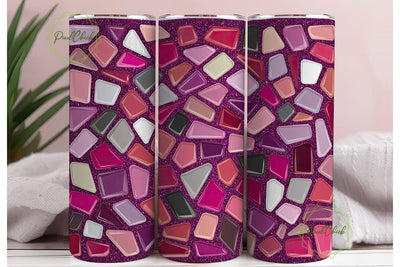 Pink Glitter Confetti Tumbler Wrap PNG Sublimation PixelChick 