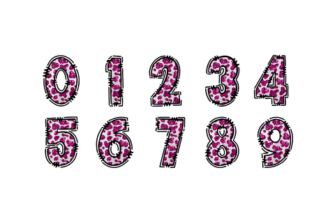 Pink Glitter Cowprint Alphabet PNG, Doodle Letters Clipart, Sublimation BijouBay 
