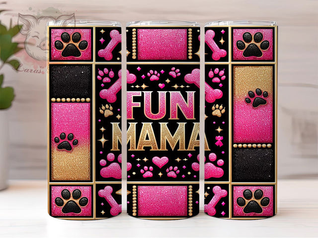 Pink Glitter Fur Mama Pet Tumbler Wrap, Pink Glitter Tumbler Design, Pet Mom Sublimation Wrap, 20oz Skinny Tumbler Wrap, Dog Mom Glitter Tumbler, Cat Mom Tumbler Design Sublimation Lara' s Designs 