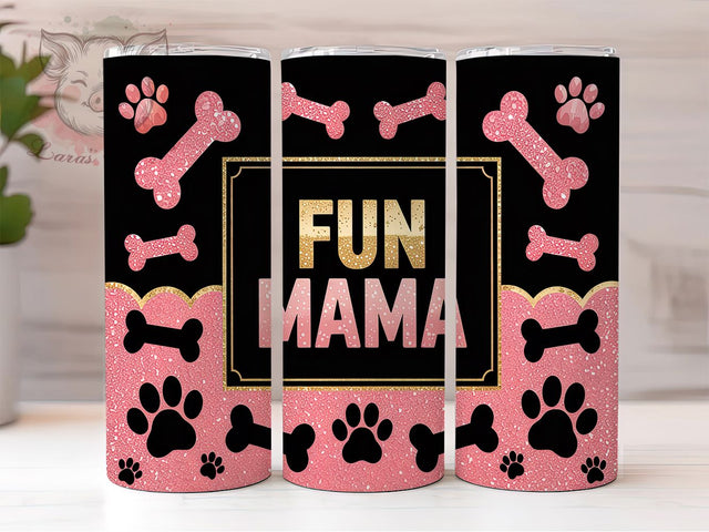 Pink Glitter Fur Mama Pet Tumbler Wrap, Pink Glitter Tumbler Design, Pet Mom Sublimation Wrap, 20oz Skinny Tumbler Wrap, Dog Mom Glitter Tumbler, Cat Mom Tumbler Design Sublimation Lara' s Designs 