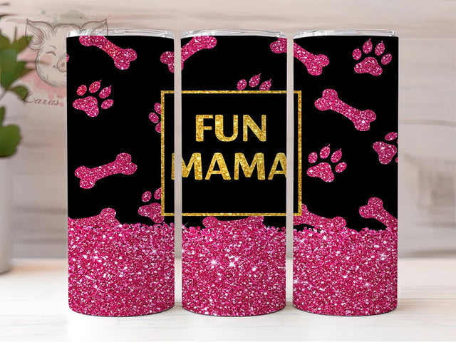Pink Glitter Fur Mama Pet Tumbler Wrap, Pink Glitter Tumbler Design, Pet Mom Sublimation Wrap, 20oz Skinny Tumbler Wrap, Dog Mom Glitter Tumbler, Cat Mom Tumbler Design Sublimation Lara' s Designs 