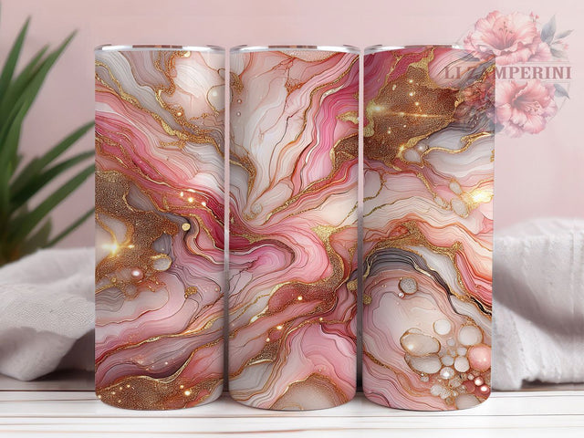 Pink Glitter Geode Crystal Tumbler, Pink Glitter Design, Geode Tumbler Art, 20Oz Sublimation Wrap, Seamless Geode Pattern, Pink Crystal Texture, Tumbler Sublimation Sublimation Li Zamperini 