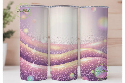 Pink Glitter Glam 20oz Tumbler Wrap Sublimation PixelChick 