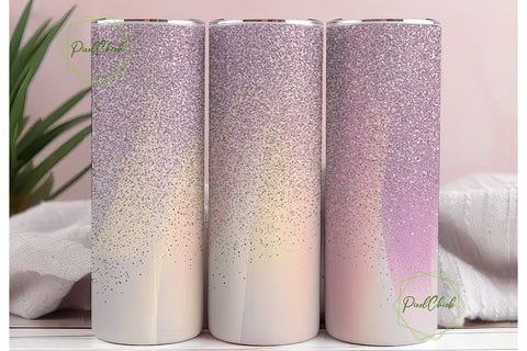 Pink Glitter Glam 20oz Tumbler Wrap Sublimation PixelChick 
