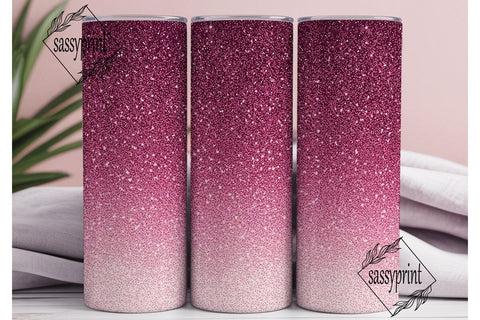 Pink Glitter Glam 20oz Tumbler Wrap Sublimation sassyprint 