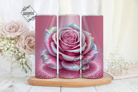 Pink Glitter Glam 20oz Tumbler Wrap Sublimation sassyprint 