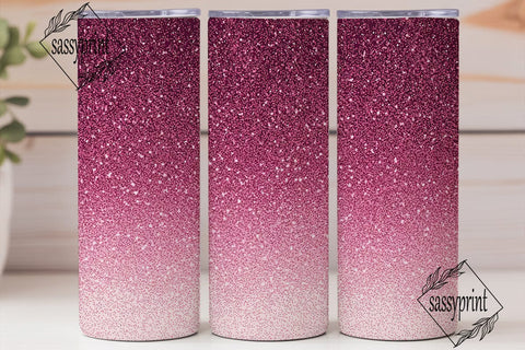 Pink Glitter Glam 20oz Tumbler Wrap Sublimation sassyprint 