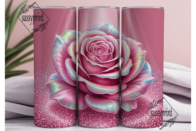 Pink Glitter Glam 20oz Tumbler Wrap Sublimation sassyprint 