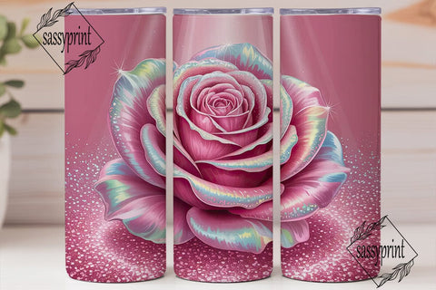 Pink Glitter Glam 20oz Tumbler Wrap Sublimation sassyprint 