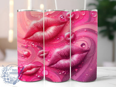 Pink Glitter Kisses Tumbler Wrap, Milky Way, Glitter Style, Kisses Pattern, Seamless Design, Glam Wrap, Sublimation Design Sublimation ToriDesigns 