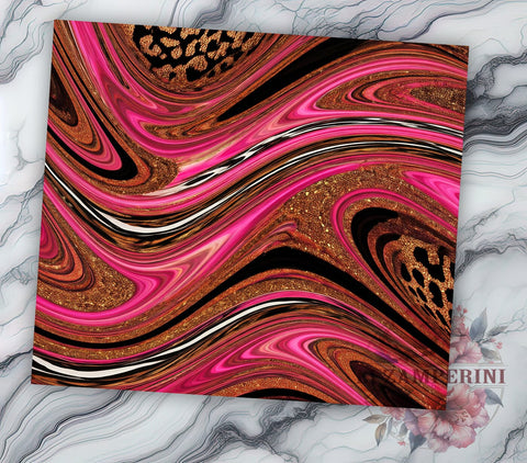 Pink Glitter Leopard 20oz Tumbler, Leopard Print Design, 20oz Sublimation, Sparkly Drinkware, Animal Print Tumbler, Unique Gift, Fashionable Tumbler Wrap Sublimation Li Zamperini 