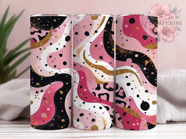 Pink Glitter Leopard 20oz Tumbler, Leopard Print Design, 20oz Sublimation, Sparkly Drinkware, Animal Print Tumbler, Unique Gift, Fashionable Tumbler Wrap Sublimation Li Zamperini 