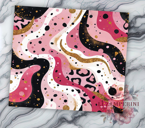 Pink Glitter Leopard 20oz Tumbler, Leopard Print Design, 20oz Sublimation, Sparkly Drinkware, Animal Print Tumbler, Unique Gift, Fashionable Tumbler Wrap Sublimation Li Zamperini 